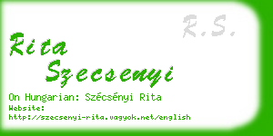 rita szecsenyi business card