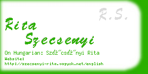 rita szecsenyi business card